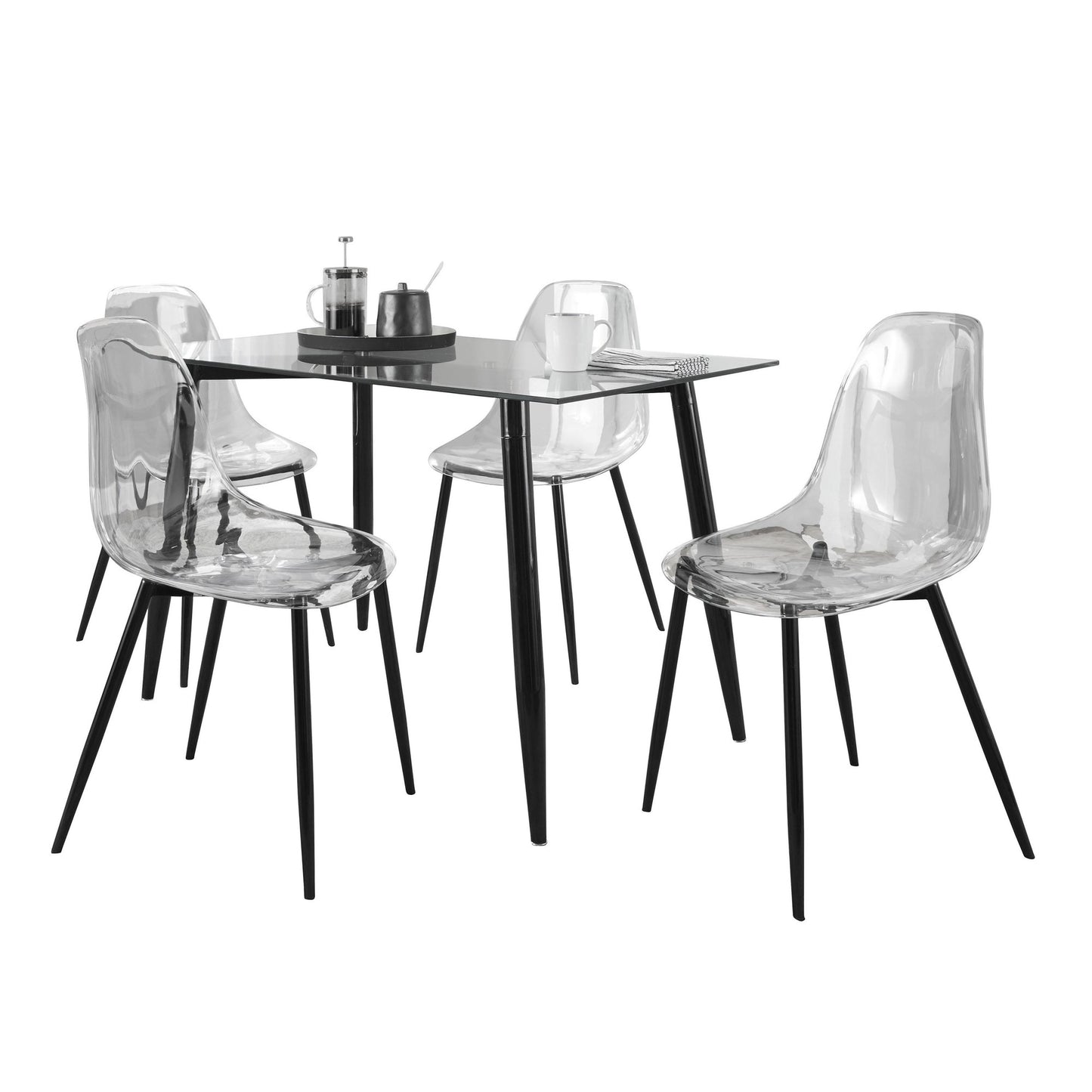 Clara Dining Set - 5 Piece By LumiSource - DS5-CLRABKCL+4CLRABKCL | Dining Sets | Modishstore - 2