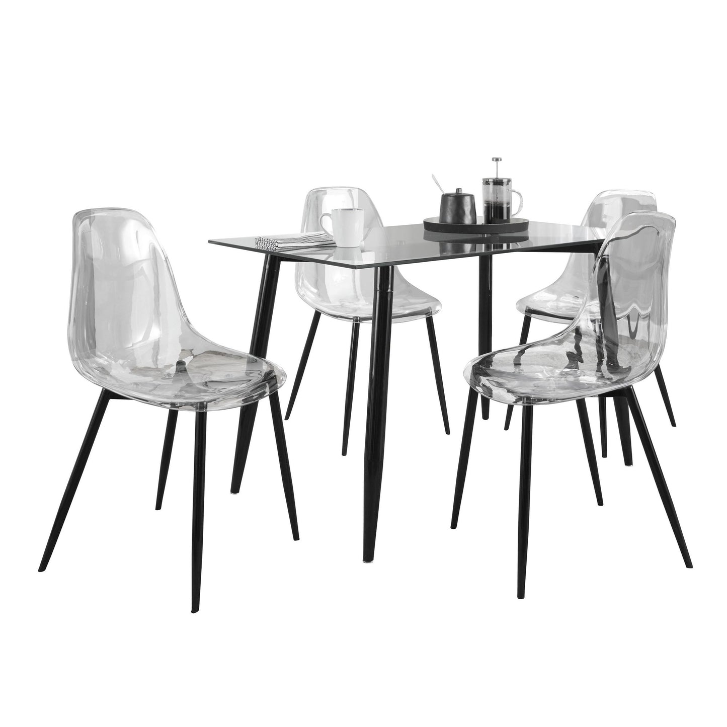 Clara Dining Set - 5 Piece By LumiSource - DS5-CLRABKCL+4CLRABKCL | Dining Sets | Modishstore - 3