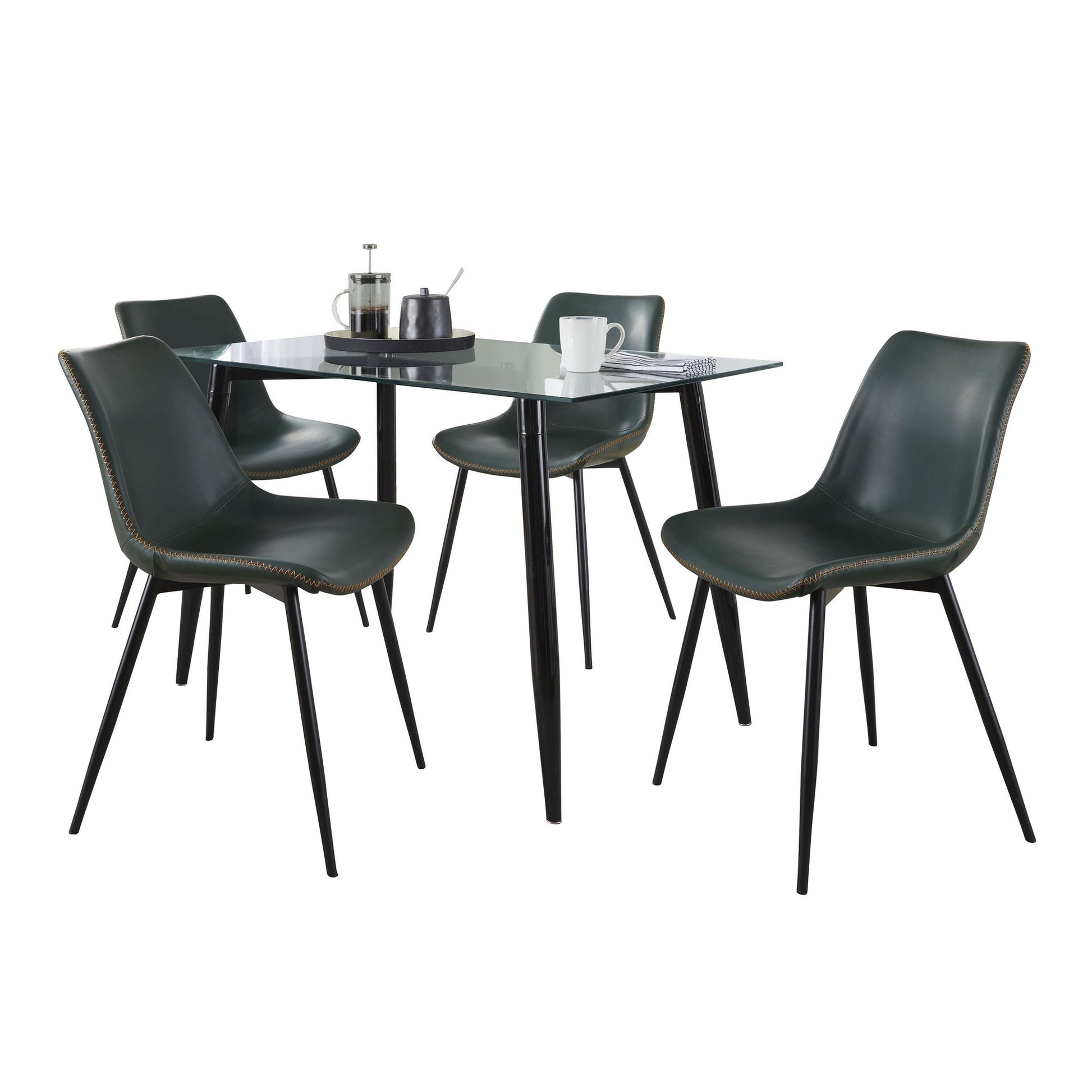 Clara-Durango Dining Set - 5 Piece By LumiSource - DS5-CLRABKCL+4DRNGPUBKGN | Dining Sets | Modishstore - 2