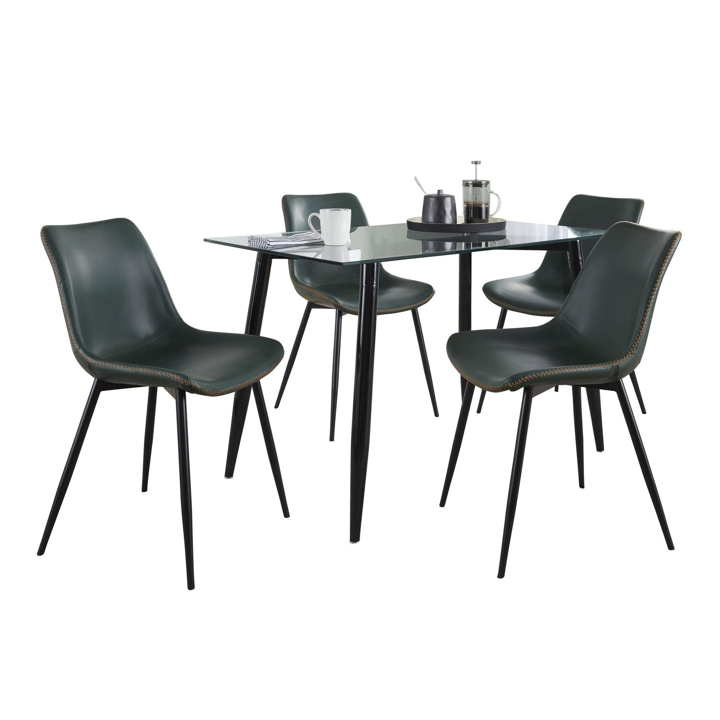 Clara-Durango Dining Set - 5 Piece By LumiSource - DS5-CLRABKCL+4DRNGPUBKGN | Dining Sets | Modishstore - 3