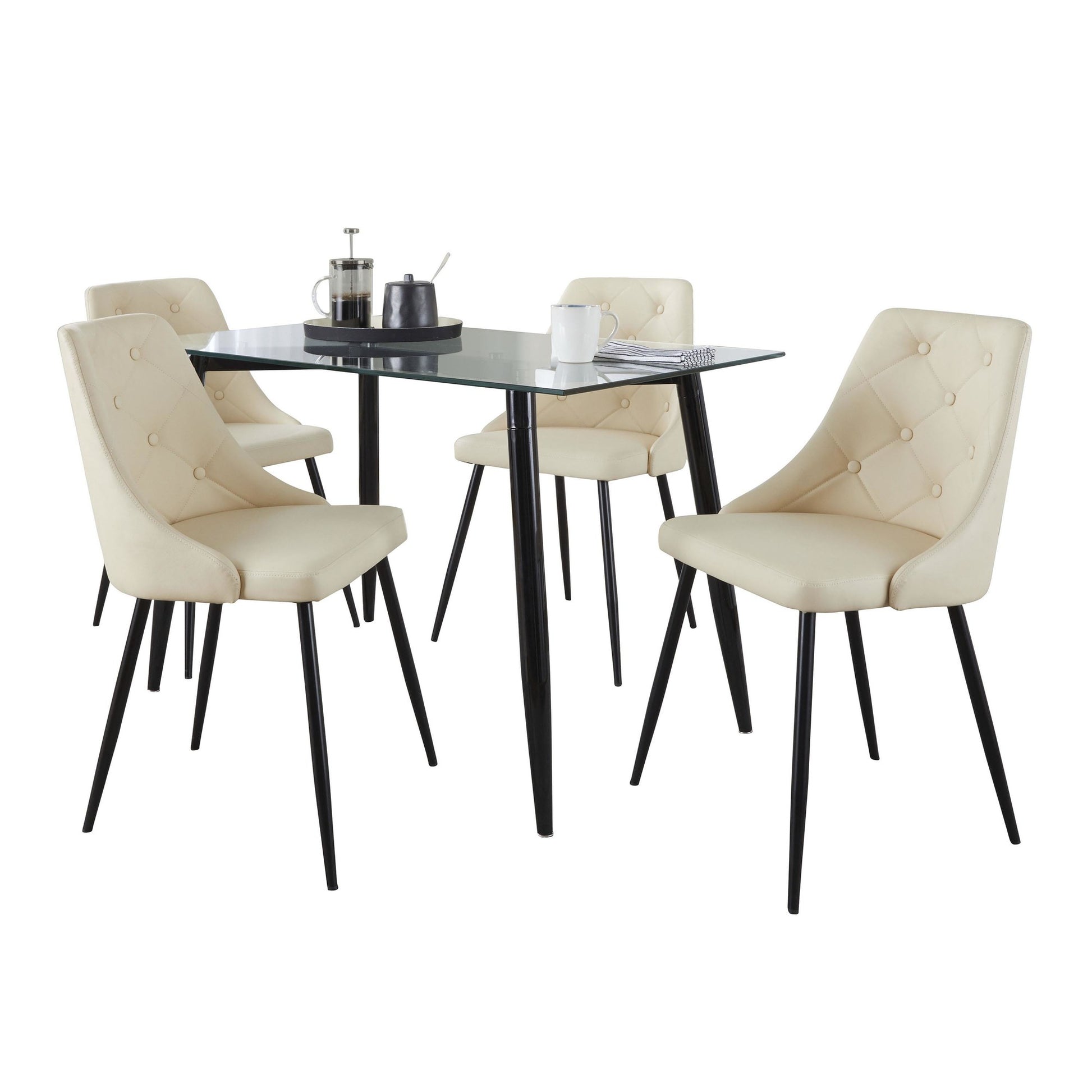 Clara-Giovani Dining Set - 5 Piece By LumiSource - DS5-CLRABKCL+4GIOVPUBKCR | Dining Sets | Modishstore - 2