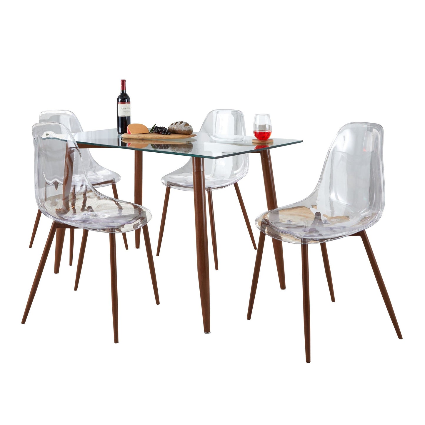 Clara Dining Set - 5 Piece By LumiSource - DS5-CLRABKCL+4CLRABKCL | Dining Sets | Modishstore - 5