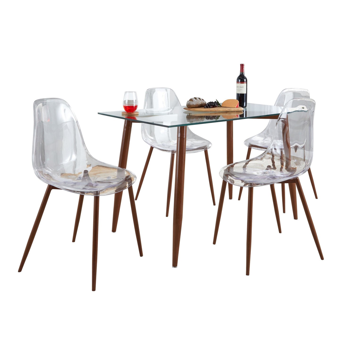 Clara Dining Set - 5 Piece By LumiSource - DS5-CLRABKCL+4CLRABKCL | Dining Sets | Modishstore - 6