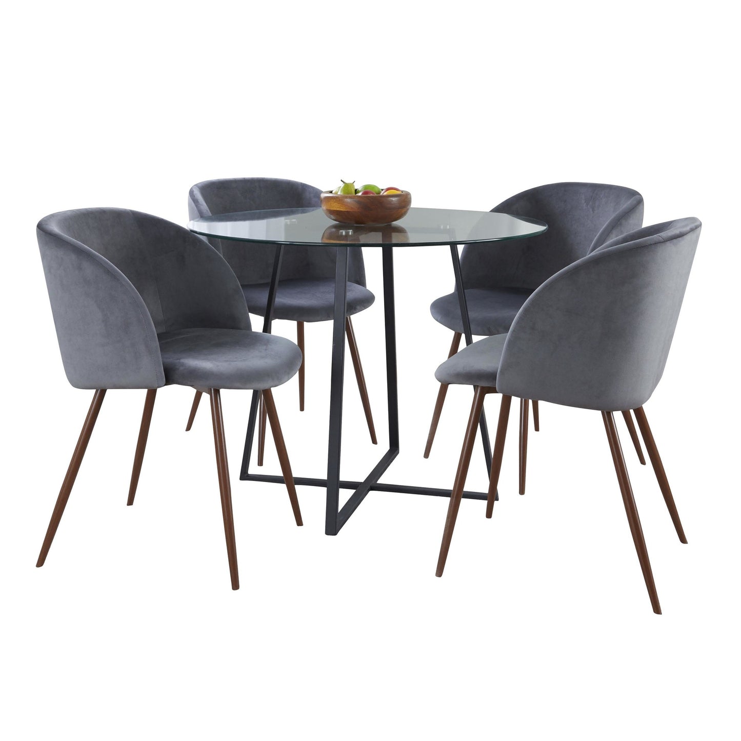 Cosmo-Fran Dining Set - 5 Piece By LumiSource - DS5-COSMOBKGL+4FRANVWLGY | Dining Sets | Modishstore - 2