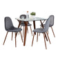 Folia Square Pebble Dining Set - 5 Piece By LumiSource - DS5-FOLIASQWLCL+4PEBWLBU | Dining Sets | Modishstore - 8