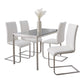 Fuji-Foster Dining Set - 5 Piece By LumiSource - DS5-FUJISSCL+4FSTRPUSSGY | Dining Sets | Modishstore - 5