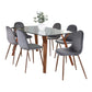 Folia Pebble Dining Set - 7 Piece By LumiSource - DS7-FOLIAWLCL+6PEBWLBU | Dining Sets | Modishstore - 8