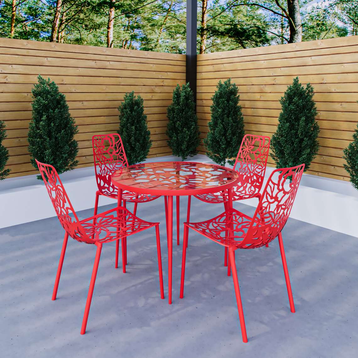 5 piece aluminum patio dining online set