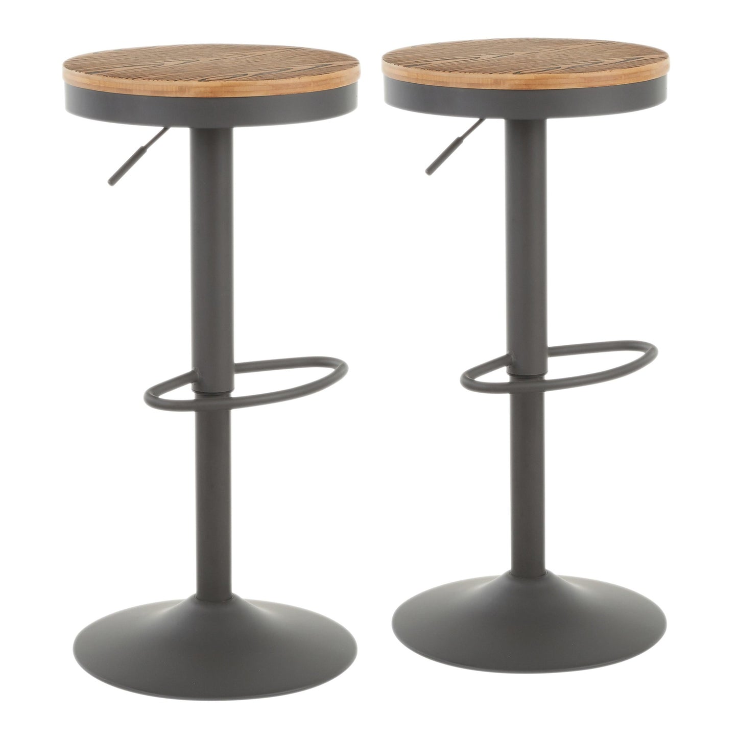 Dakota Barstool - Set of 2 By LumiSource - BS-DAK GY2 | Bar Stools | Modishstore - 2