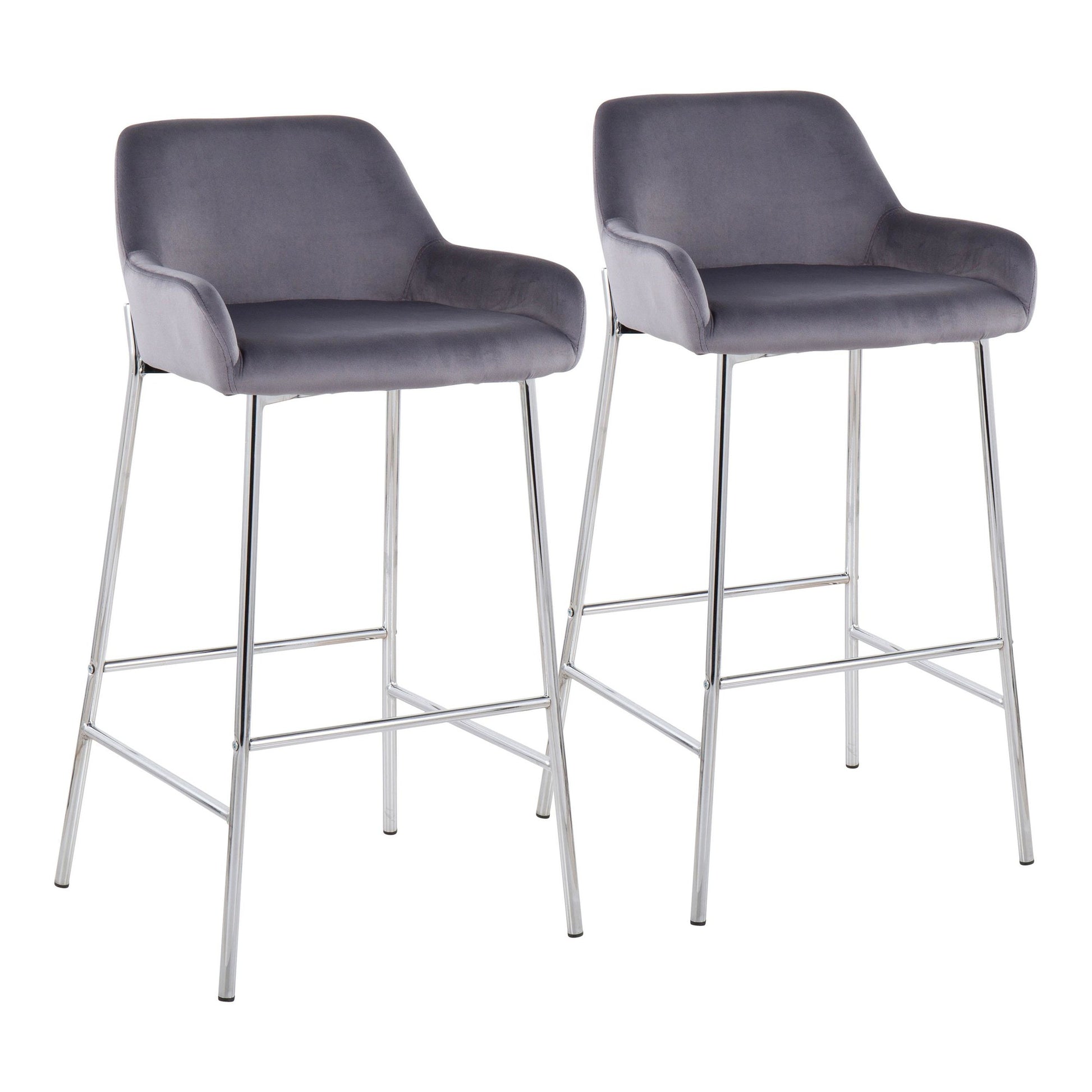 Daniella Fixed-Height Bar Stool - Set of 2 By LumiSource - B30-DNLA2 CHRMVSV2 | Bar Stools | Modishstore