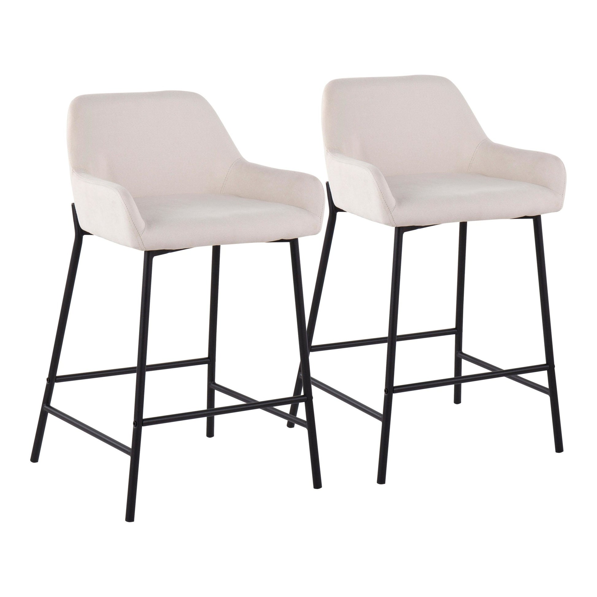 Daniella Fixed-Height Counter Stool - Set of 2 By LumiSource - B24-DNLA2 BKCR2 | Counter Stools | Modishstore - 3