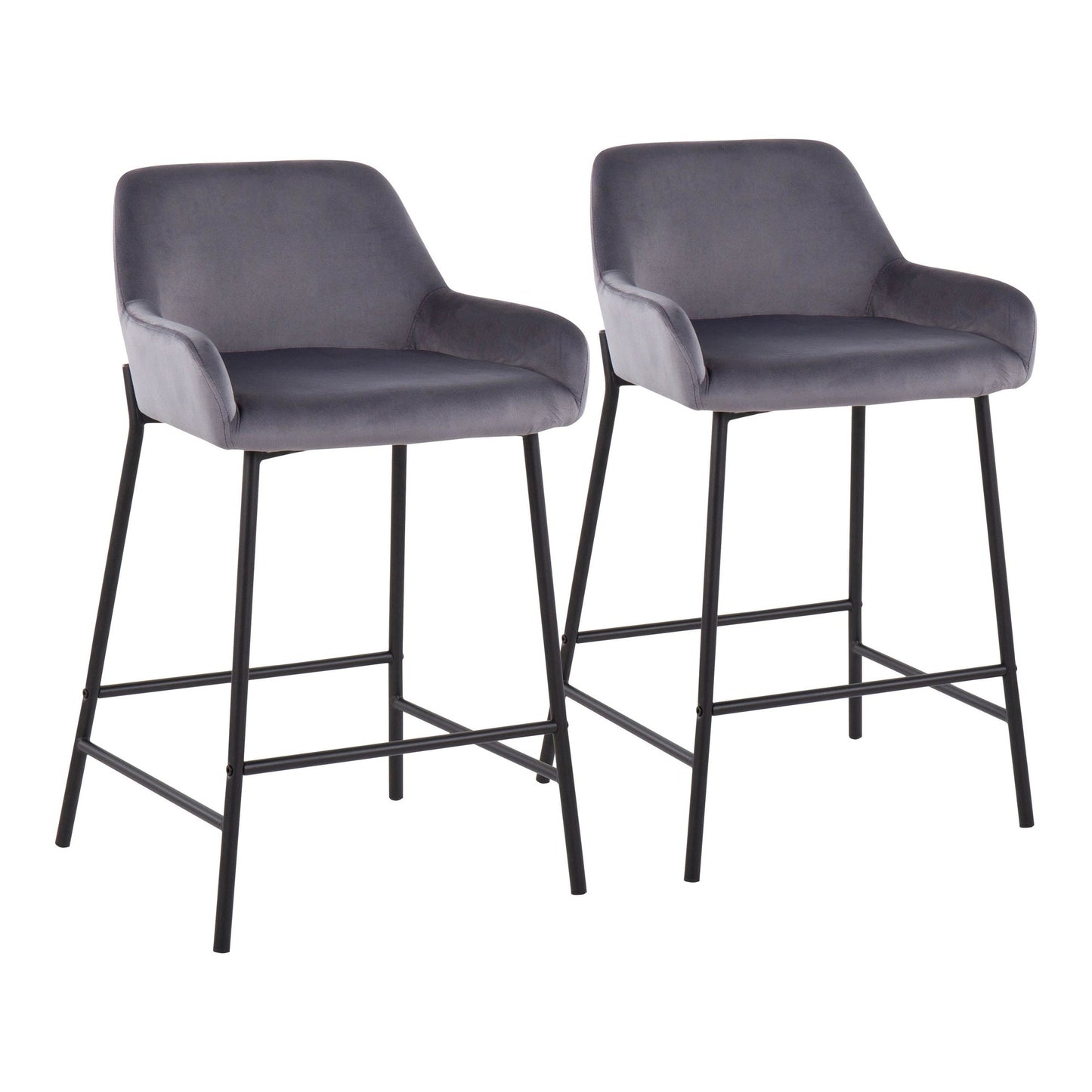 Daniella Fixed-Height Counter Stool - Set of 2 By LumiSource - B24-DNLA2 BKCR2 | Counter Stools | Modishstore - 11