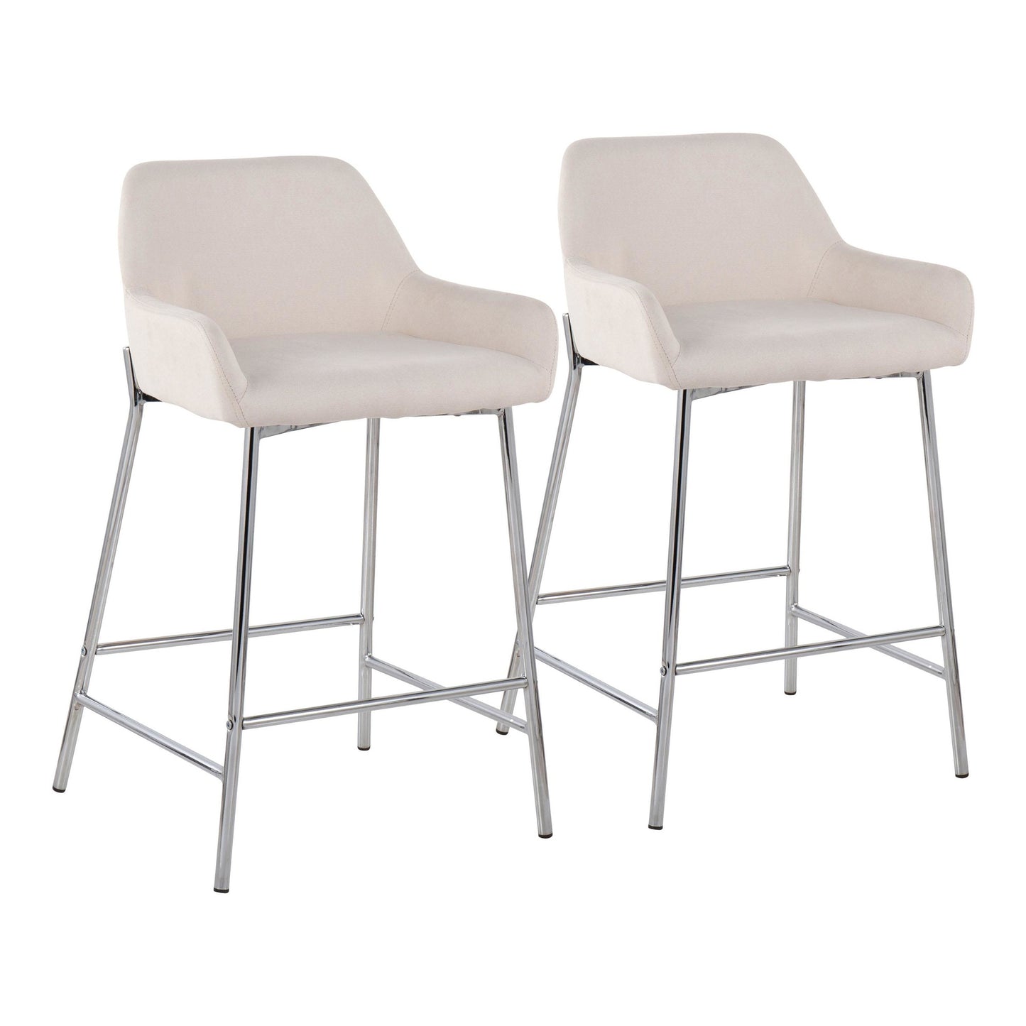 Daniella Fixed-Height Counter Stool - Set of 2 By LumiSource - B24-DNLA2 CHRMCR2 | Counter Stools | Modishstore - 3