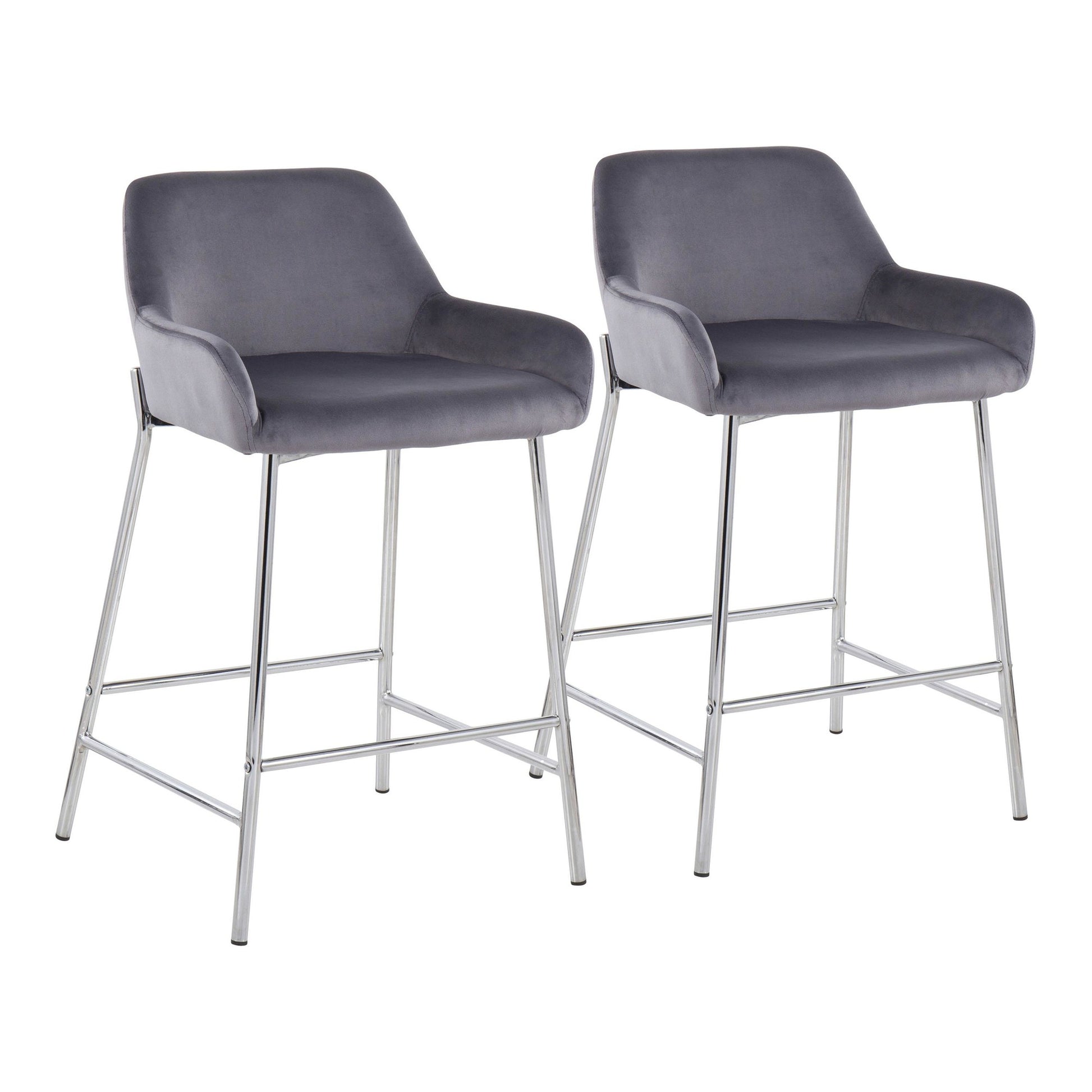 Daniella Fixed-Height Counter Stool - Set of 2 By LumiSource - B24-DNLA2 CHRMVSV2 | Counter Stools | Modishstore - 3