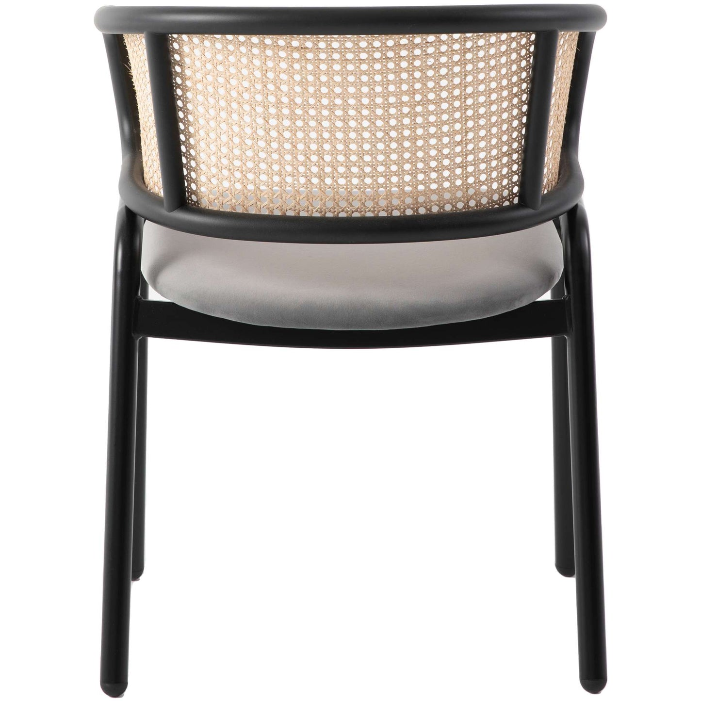 Leisuremod Ervilla Modern Dining Chair With Stainless Steel Legs Velvet Seat and Wicker Back - EC20GR | Dining Chairs | Modishstore - 6