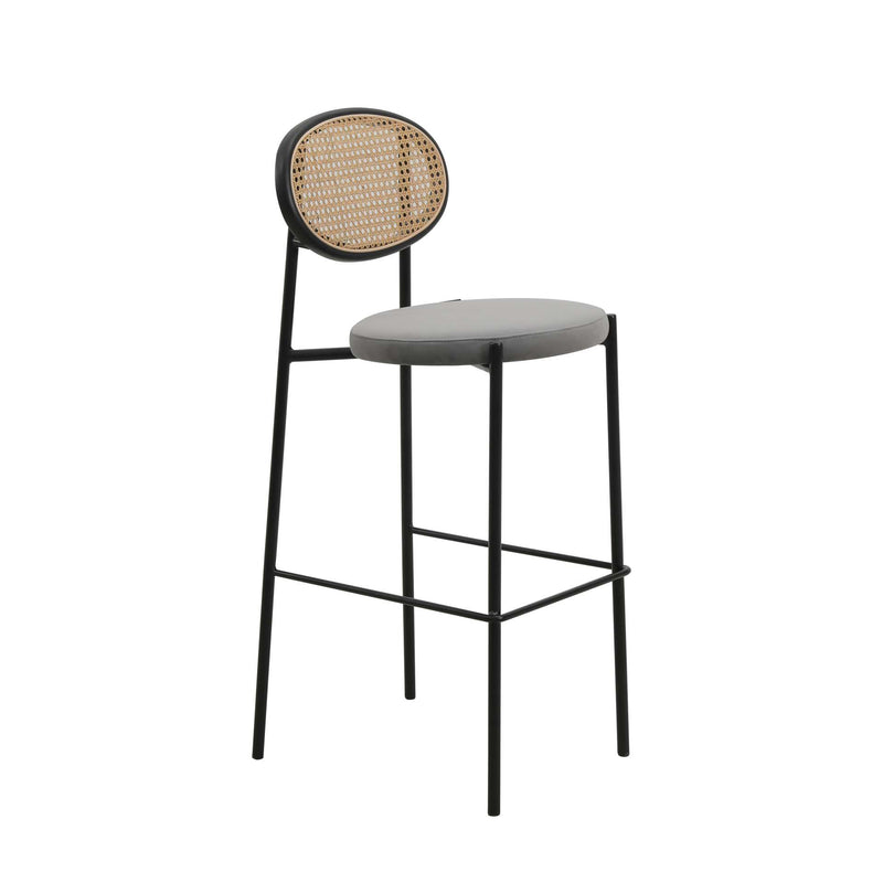 LeisureMod Euston Modern Wicker Bar Stool With Black Steel Frame | Bar Stools | Modishstore - 30