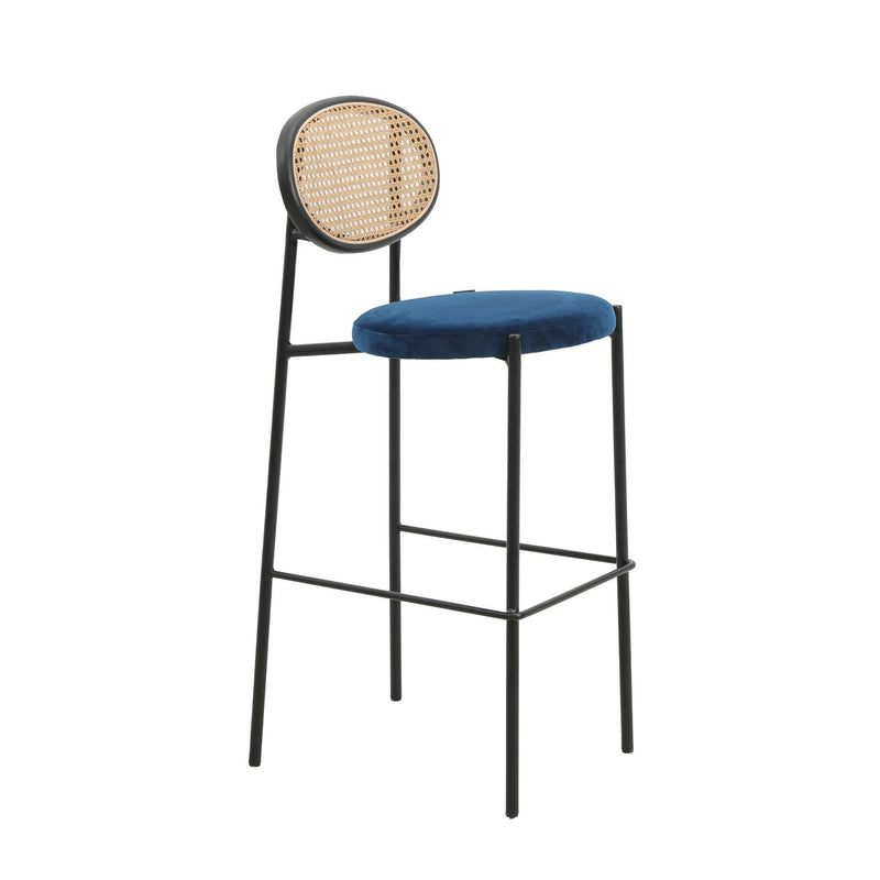 LeisureMod Euston Modern Wicker Bar Stool With Black Steel Frame | Bar Stools | Modishstore - 38