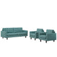 Modway Empress Sofa and Armchairs Set of 3