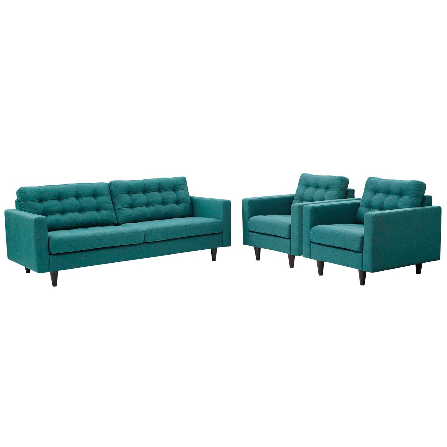 Modway Empress Sofa and Armchairs Set of 3