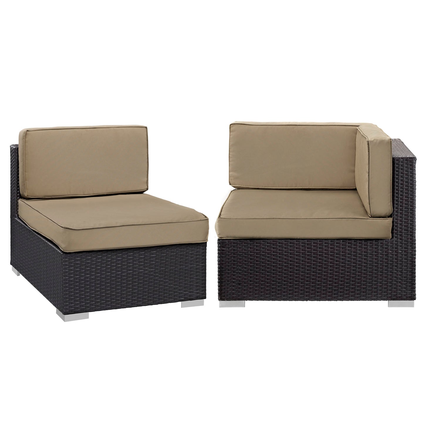 Modway Gather Corner and Middle Outdoor Patio Sectional Set