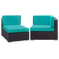 Modway Gather Corner and Middle Outdoor Patio Sectional Set