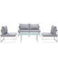 Modway Fortuna 5 Piece Outdoor Patio Sectional Sofa Set