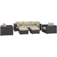 Modway Gather 7 Piece Outdoor Patio Sectional Set