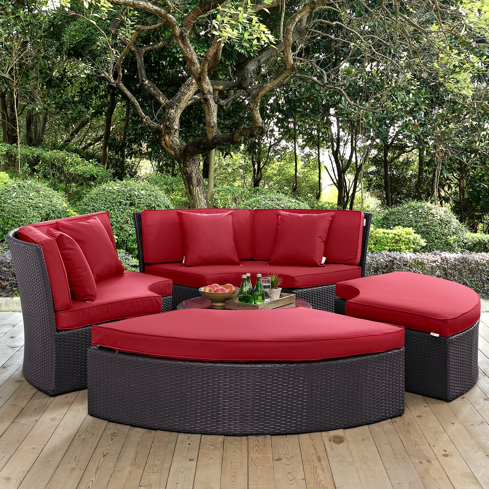 Convene Circular Outdoor Patio Daybed Set By Modway EEI 2171 Modish Store