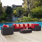 Modway Convene 7 Piece Outdoor Patio Sectional Set