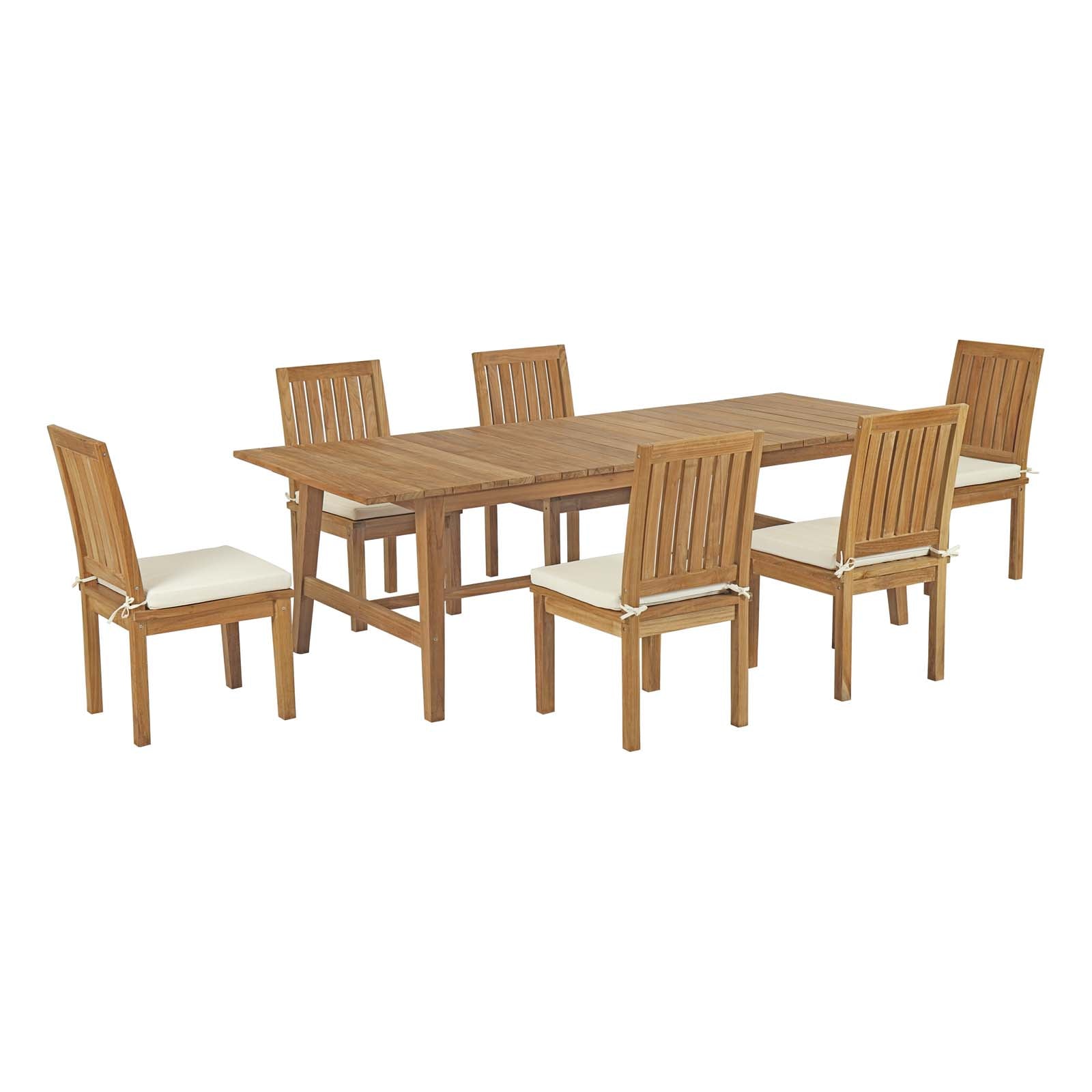 Marina 7 Piece Outdoor Patio Teak Dining Set By Modway - EEI-3307 | Outdoor Dining Sets | Modishstore - 2