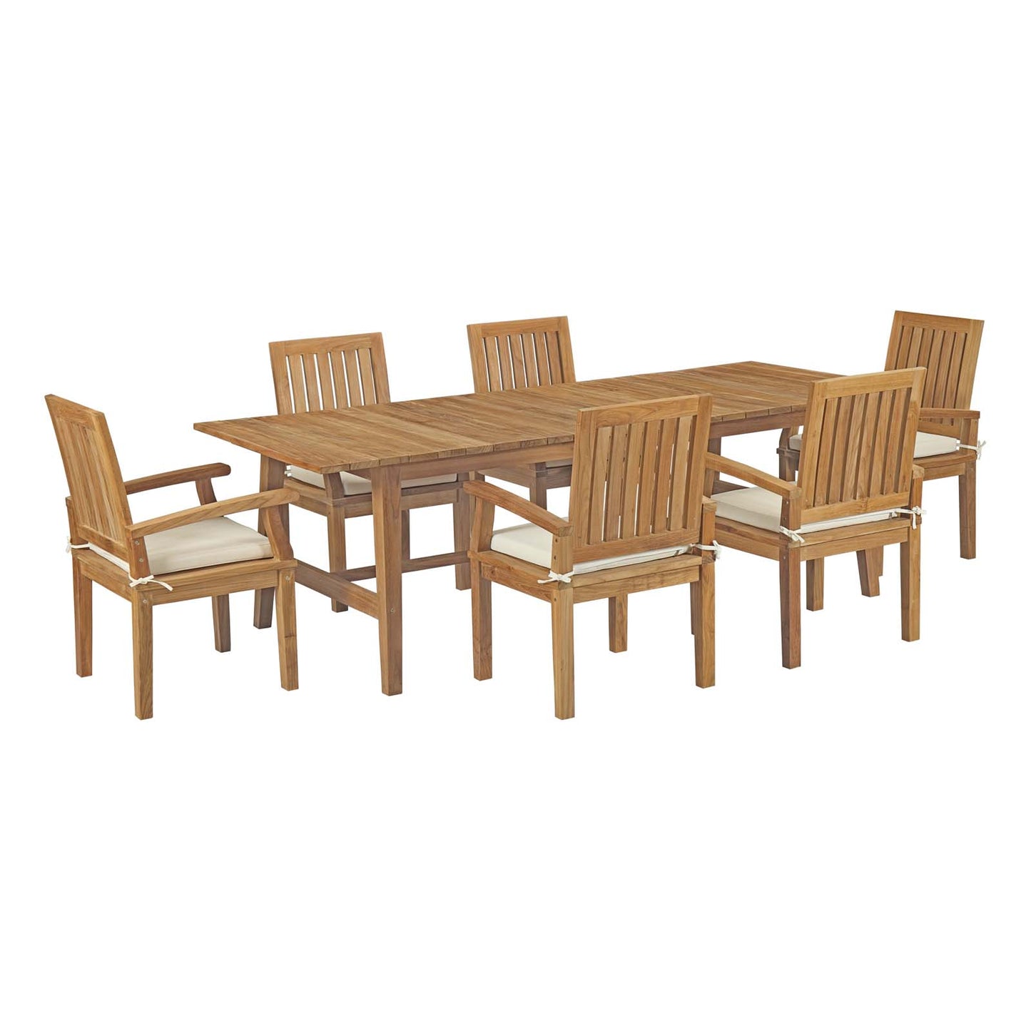 Marina 7 Piece Outdoor Patio Teak Dining Set By Modway - EEI-3308 | Outdoor Dining Sets | Modishstore - 2