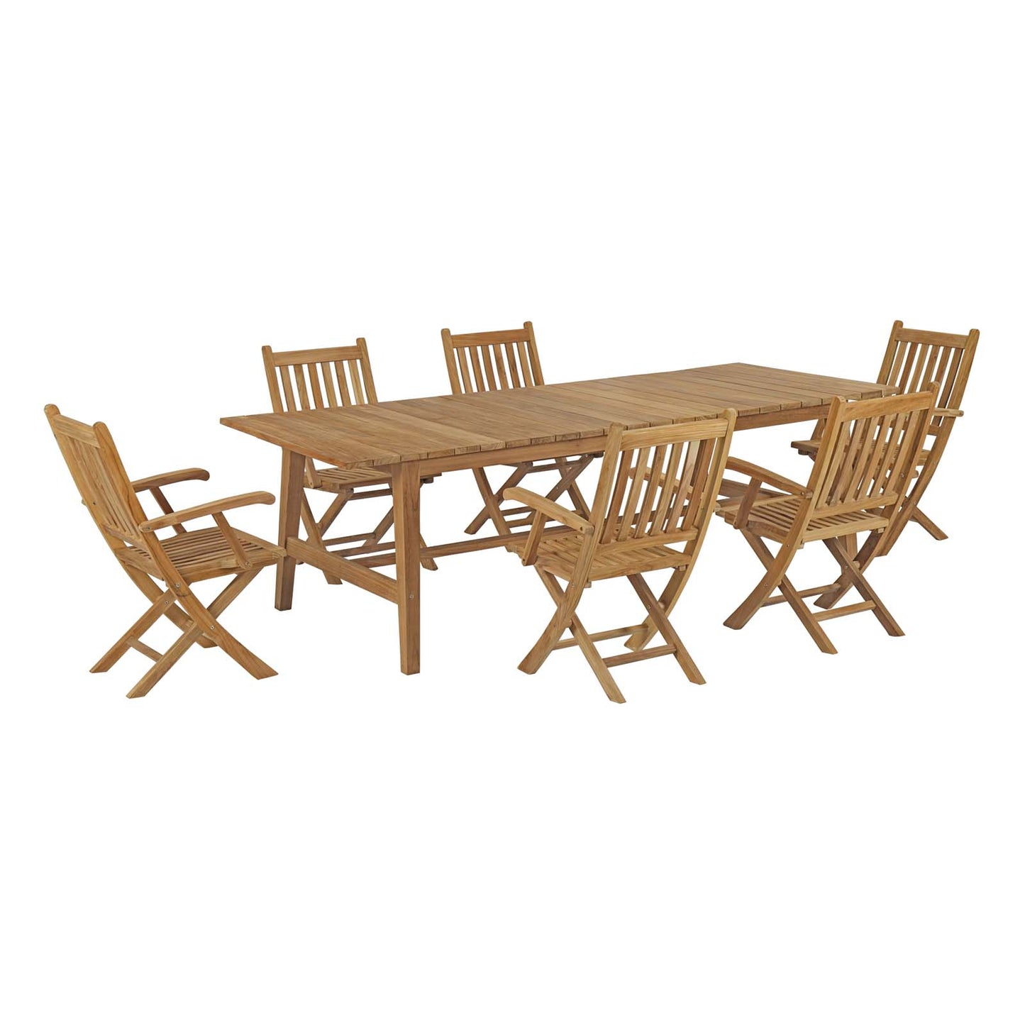 Marina 7 Piece Outdoor Patio Teak Dining Set By Modway - EEI-3310 | Outdoor Dining Sets | Modishstore - 2