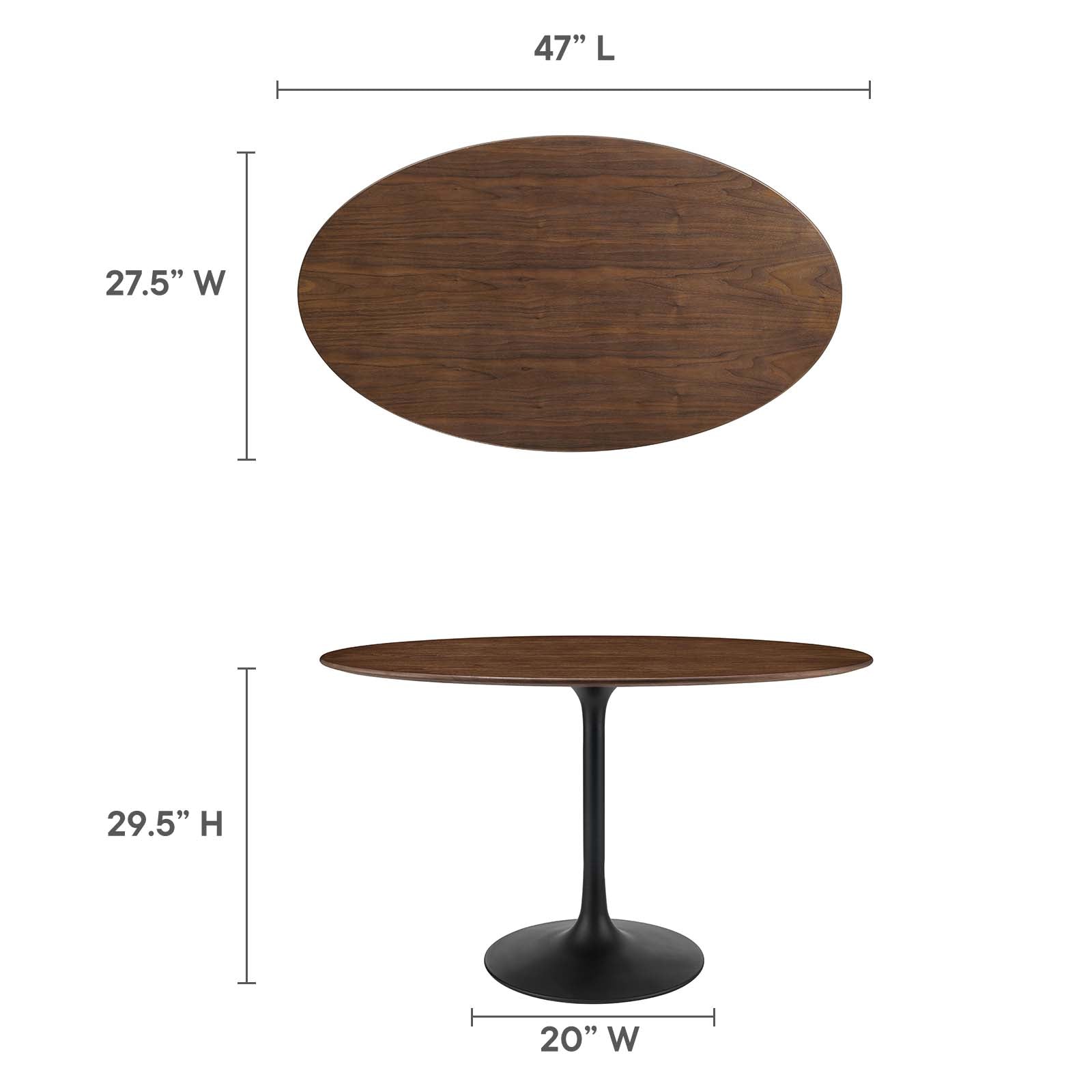 Modway Lippa 48" Oval Walnut Dining Table - EEI-3520 | Dining Tables | Modishstore - 11