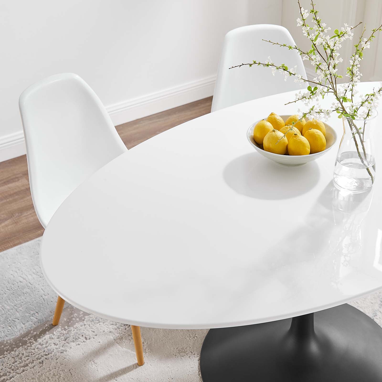 Modway Lippa 60 Oval Wood Top Dining Table EEI 3539 Black White Modish Store