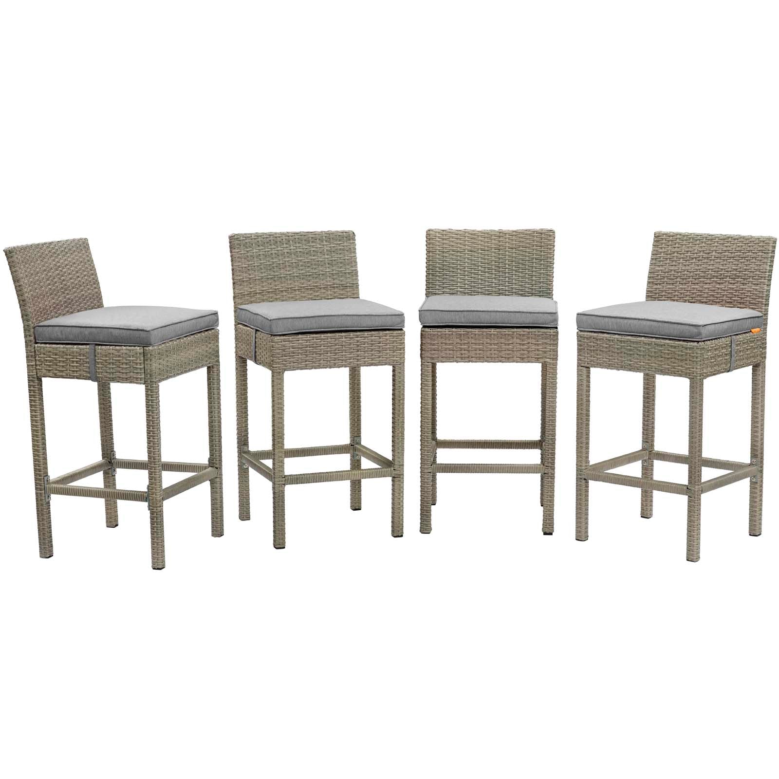 Modway Conduit Bar Stool Outdoor Patio Wicker Rattan Set of 4-EEI-3602 - EEI-3602 | Bar Stools | Modishstore - 30