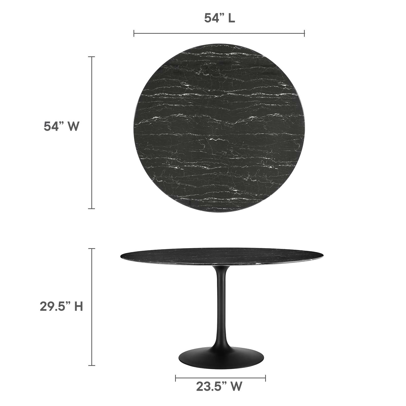 Lippa 54" Artificial Marble Dining Table By Modway - EEI-4878 | Dining Tables | Modishstore - 12