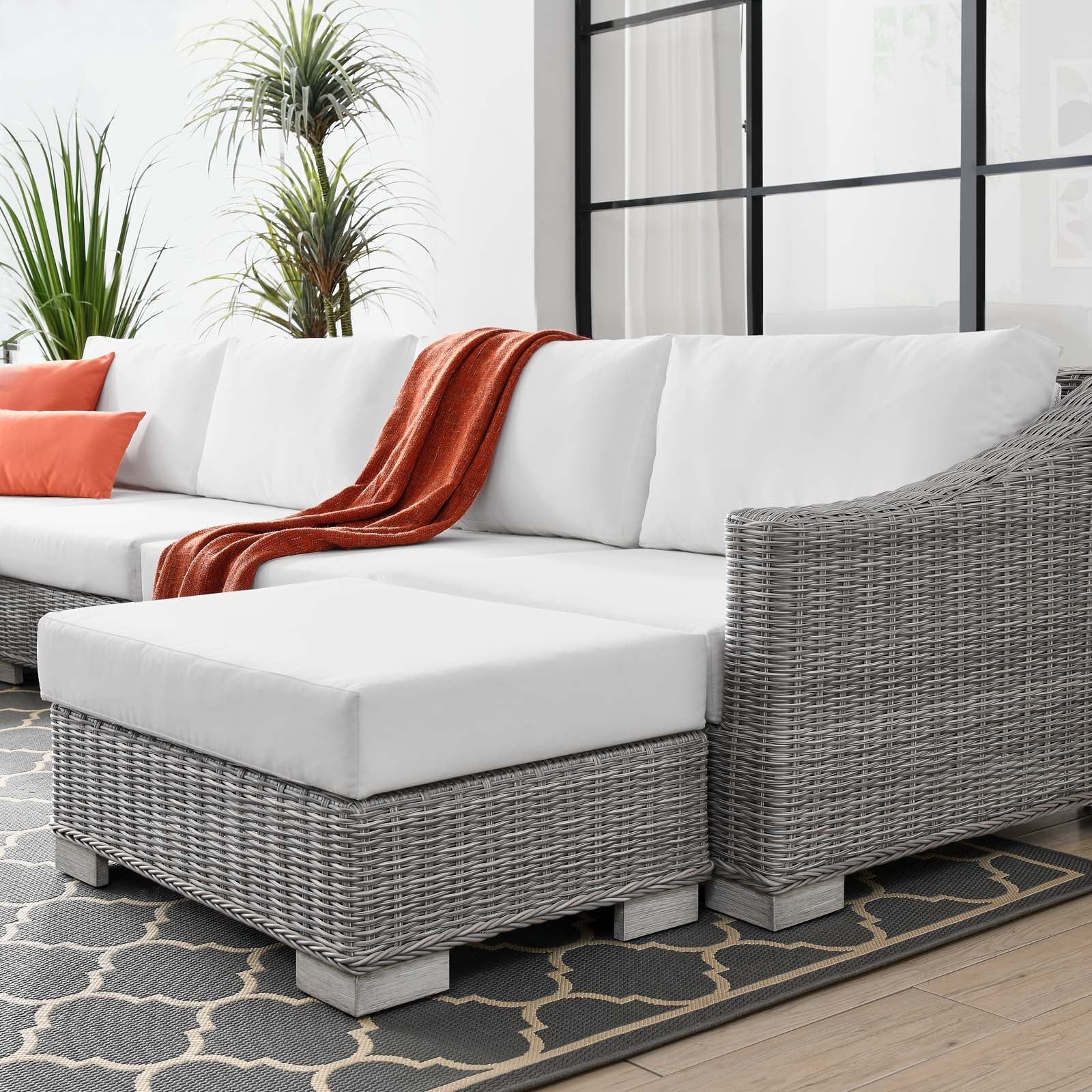 Modway Conway Outdoor Patio Wicker Rattan 6-Piece Sectional Sofa Furniture Set - EEI-5099 | Outdoor Sofas, Loveseats & Sectionals | Modishstore - 51