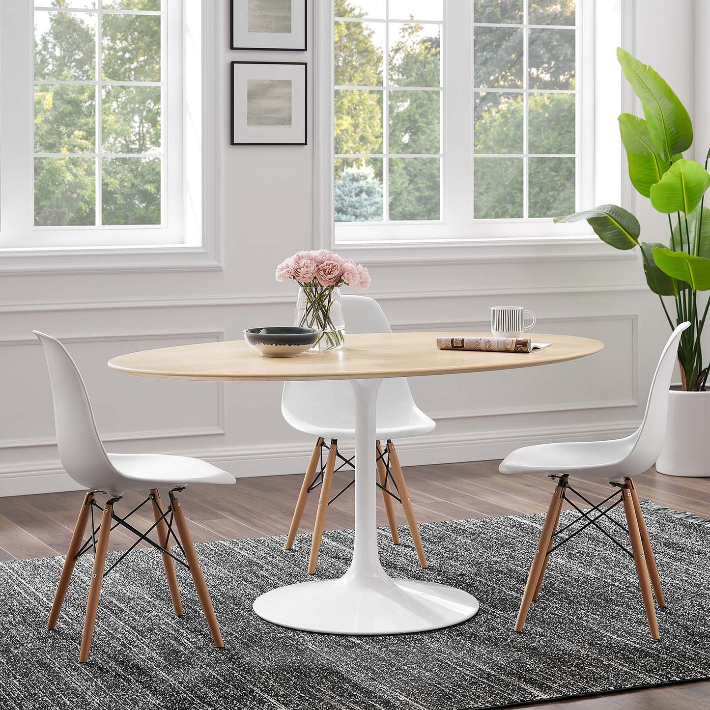 Modway Lippa 60" Oval Dining Table - EEI-5195 | Dining Tables | Modishstore - 1