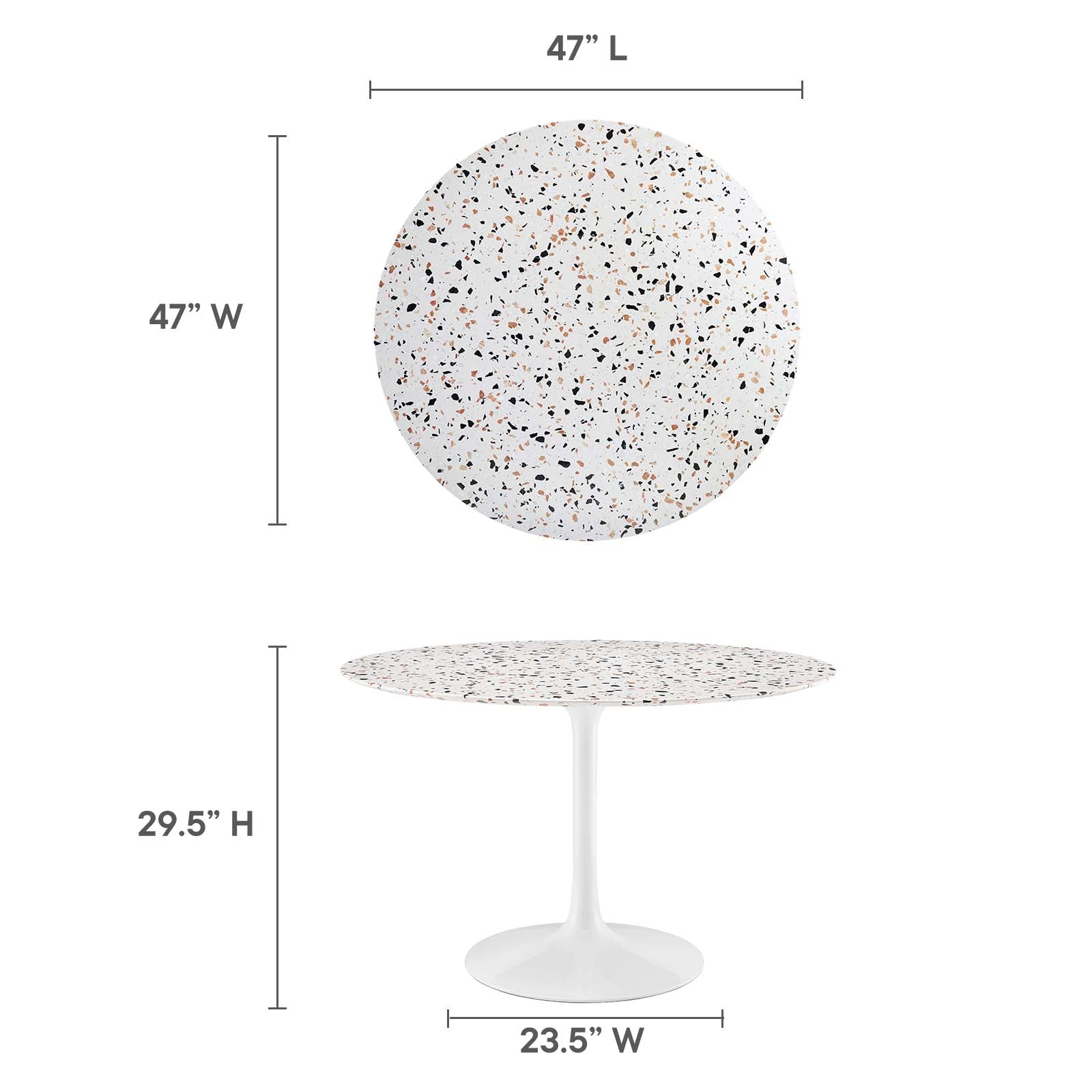 Lippa 47" Round Terrazzo Dining Table By Modway - EEI-5728 | Dining Tables | Modishstore - 14