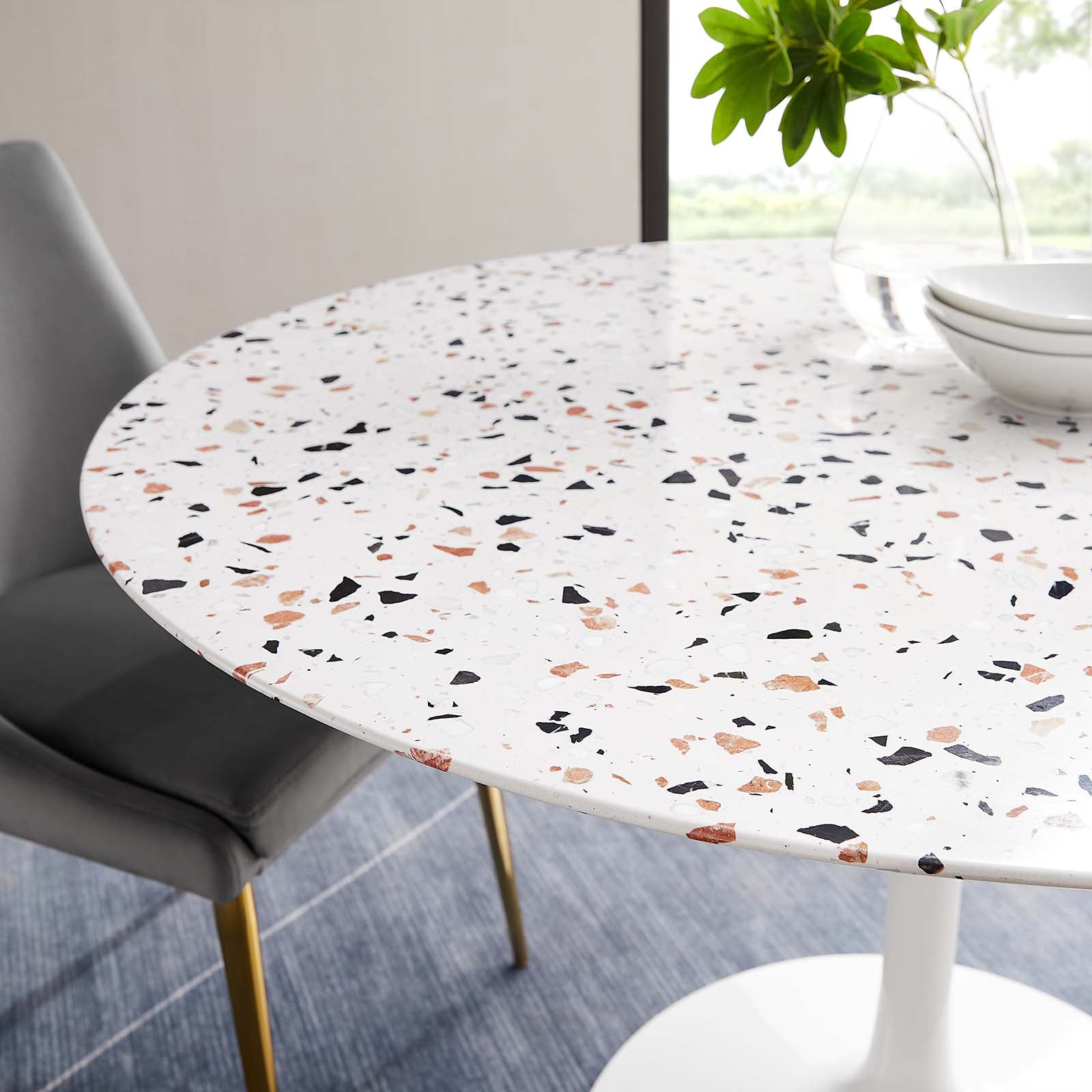 Lippa 47" Round Terrazzo Dining Table By Modway - EEI-5728 | Dining Tables | Modishstore - 8