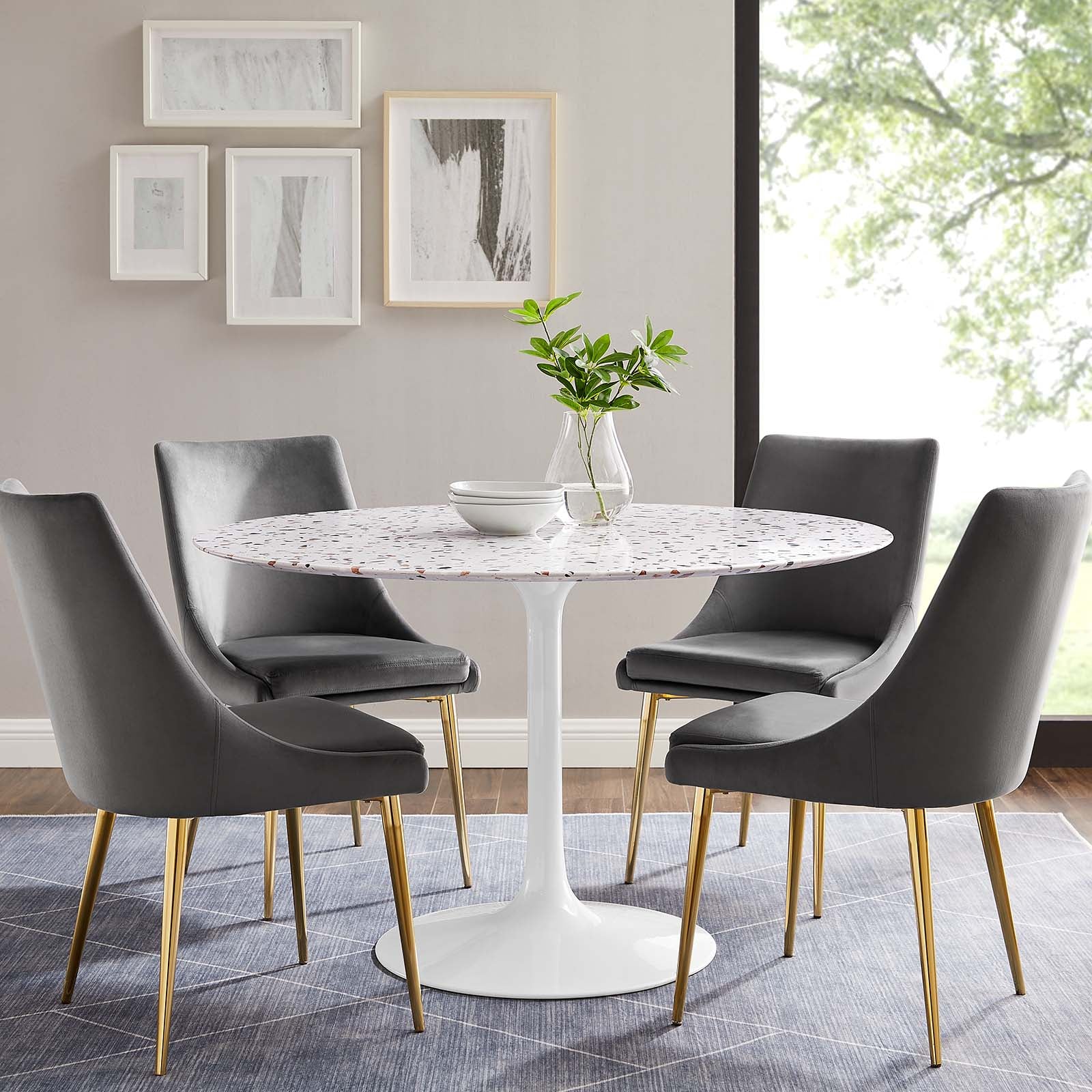 Lippa 47" Round Terrazzo Dining Table By Modway - EEI-5728 | Dining Tables | Modishstore - 9