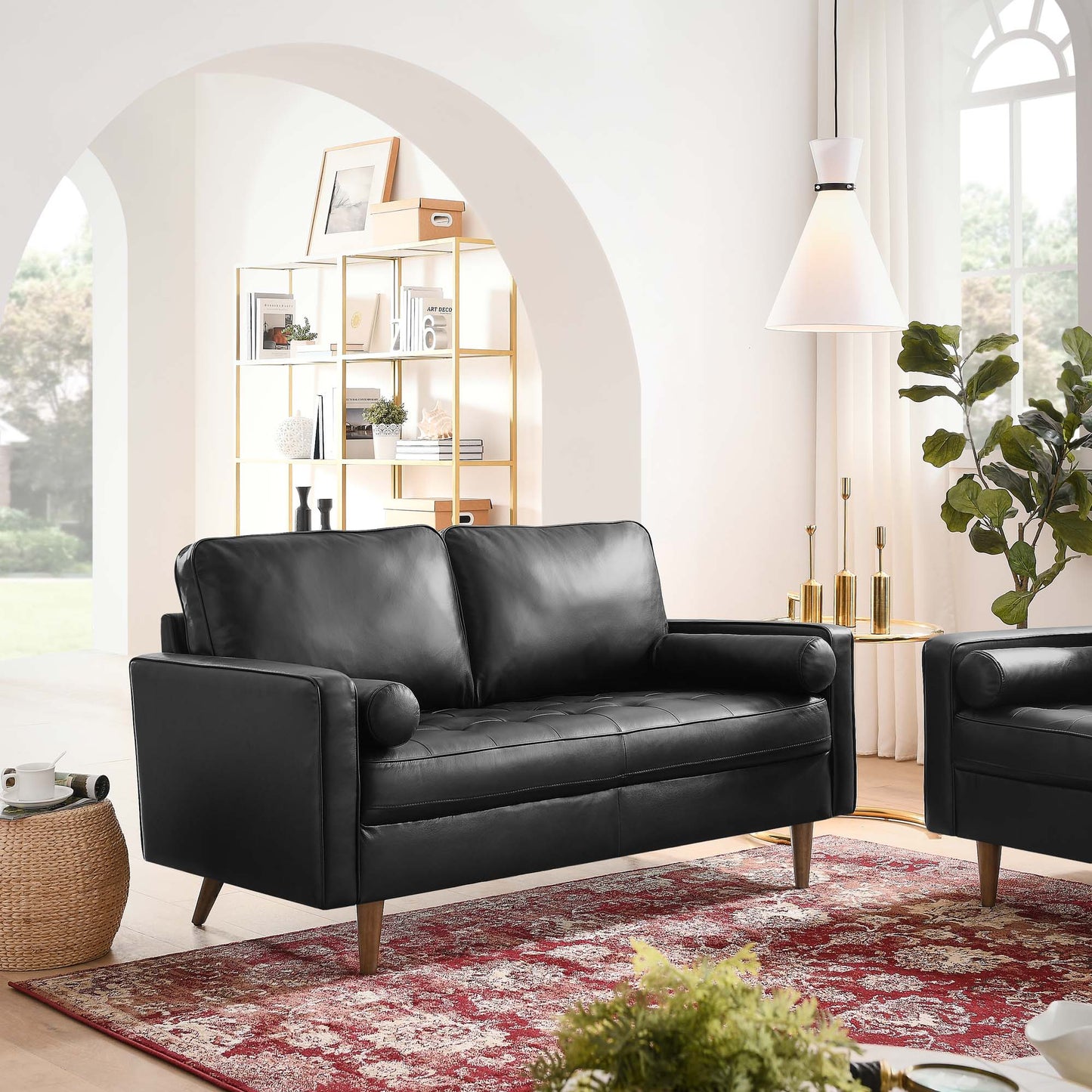 Modway Valour Leather Loveseat