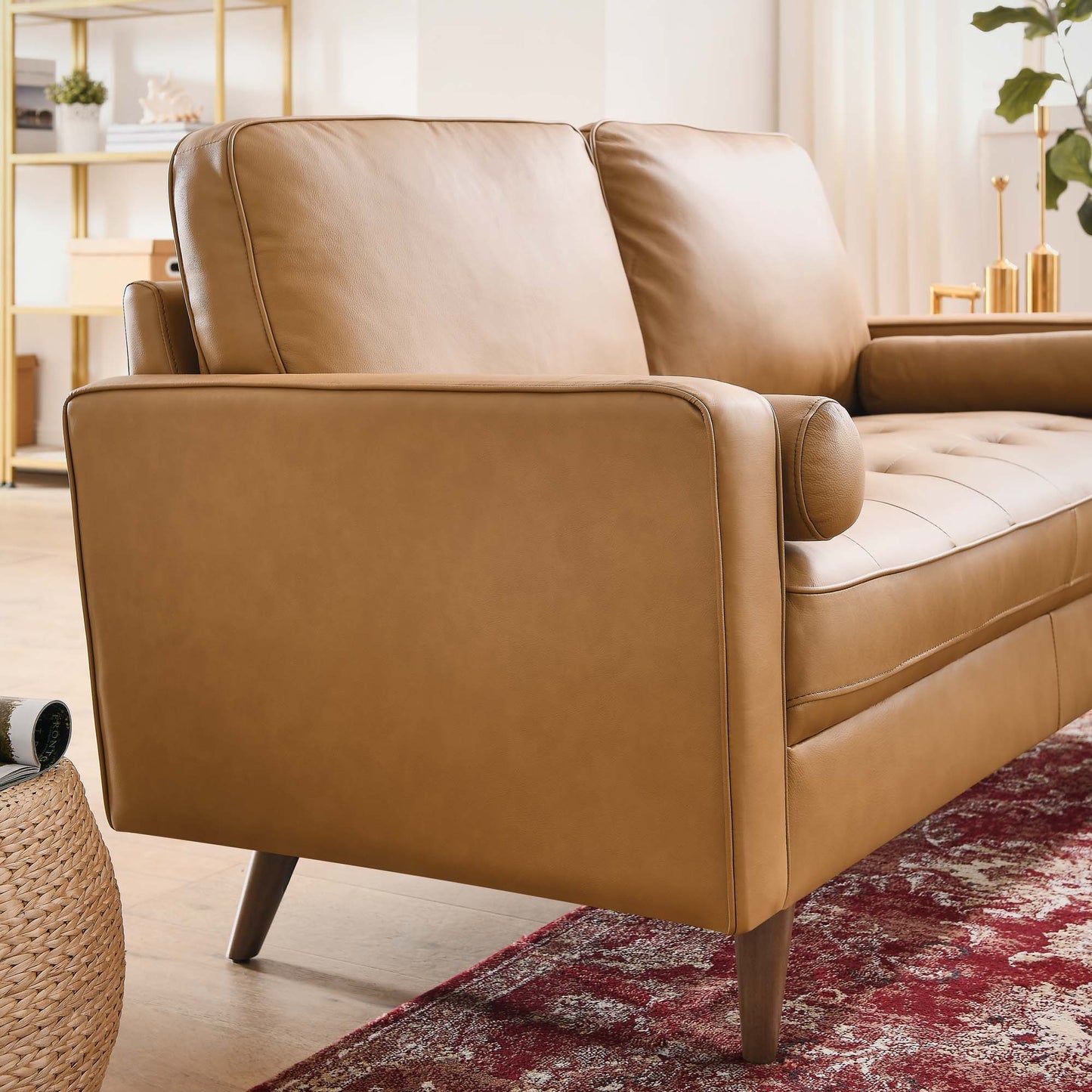 Modway Valour Leather Loveseat