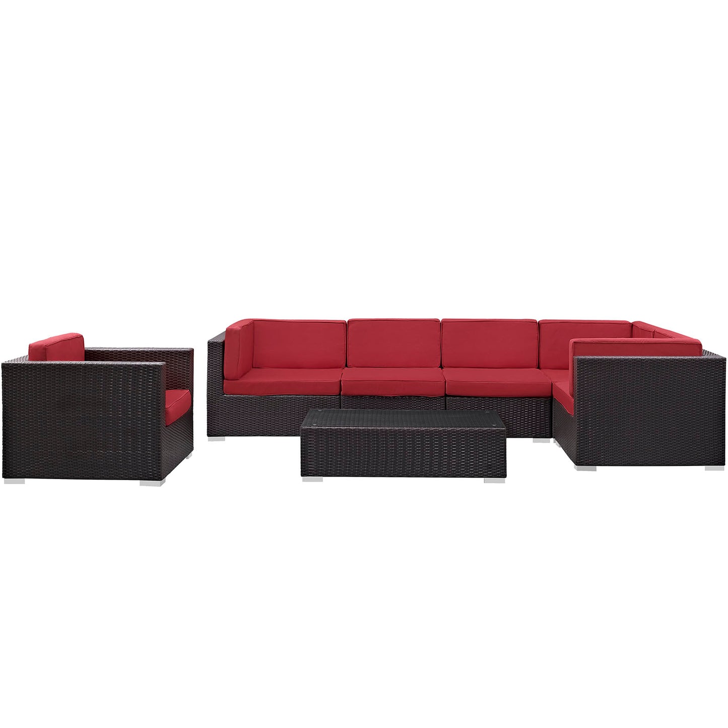 Modway Corona 7 Piece Outdoor Patio Sectional Set