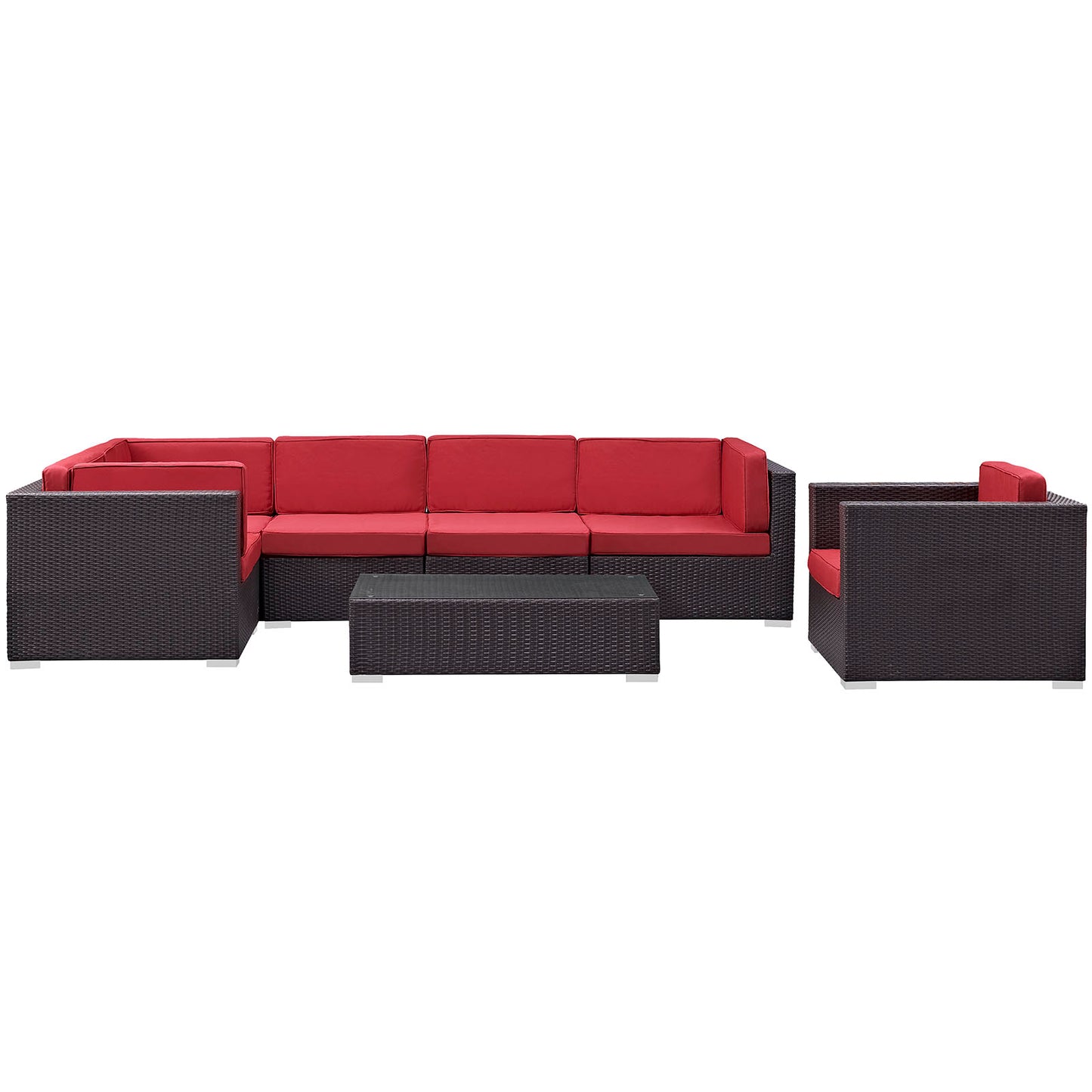 Modway Corona 7 Piece Outdoor Patio Sectional Set