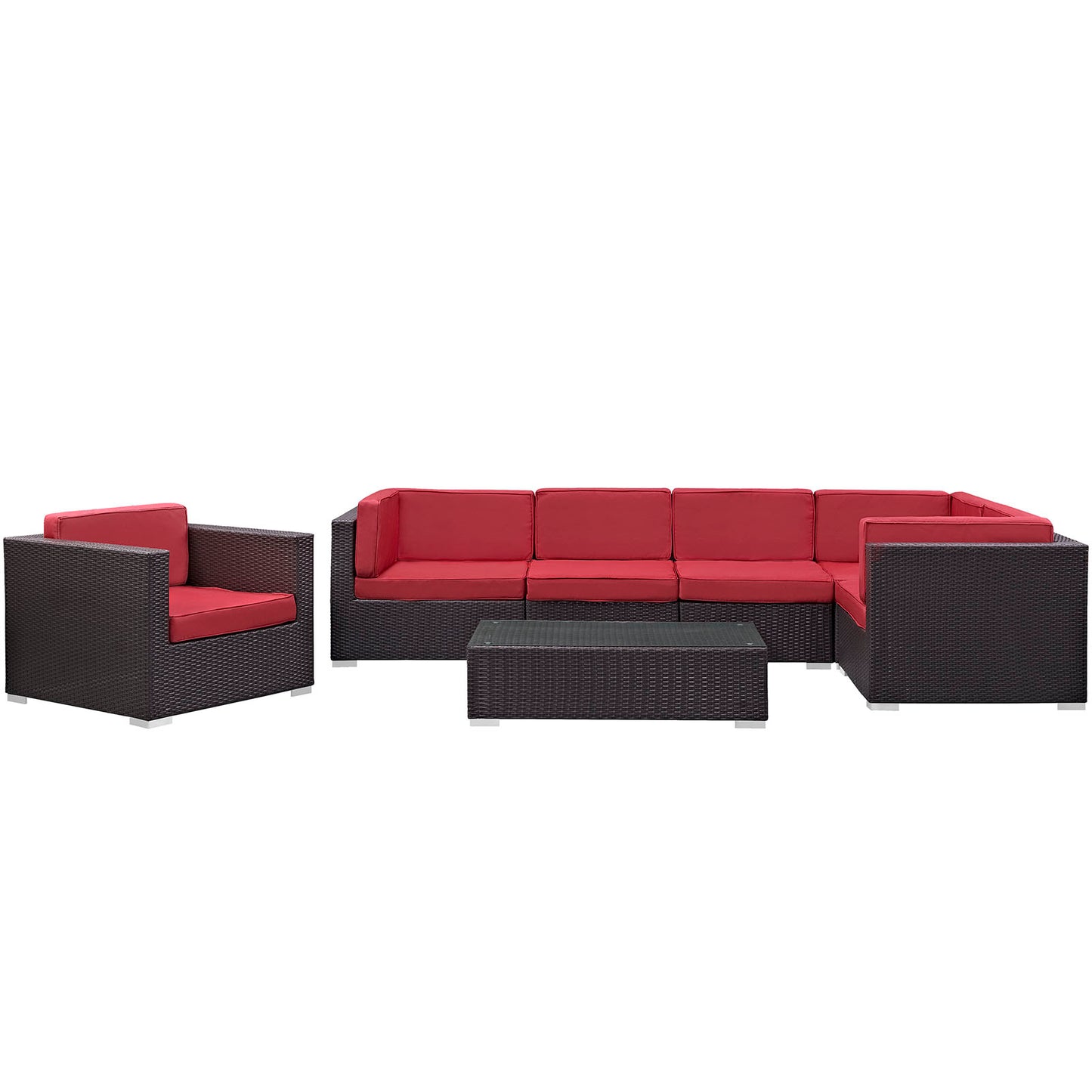 Modway Corona 7 Piece Outdoor Patio Sectional Set