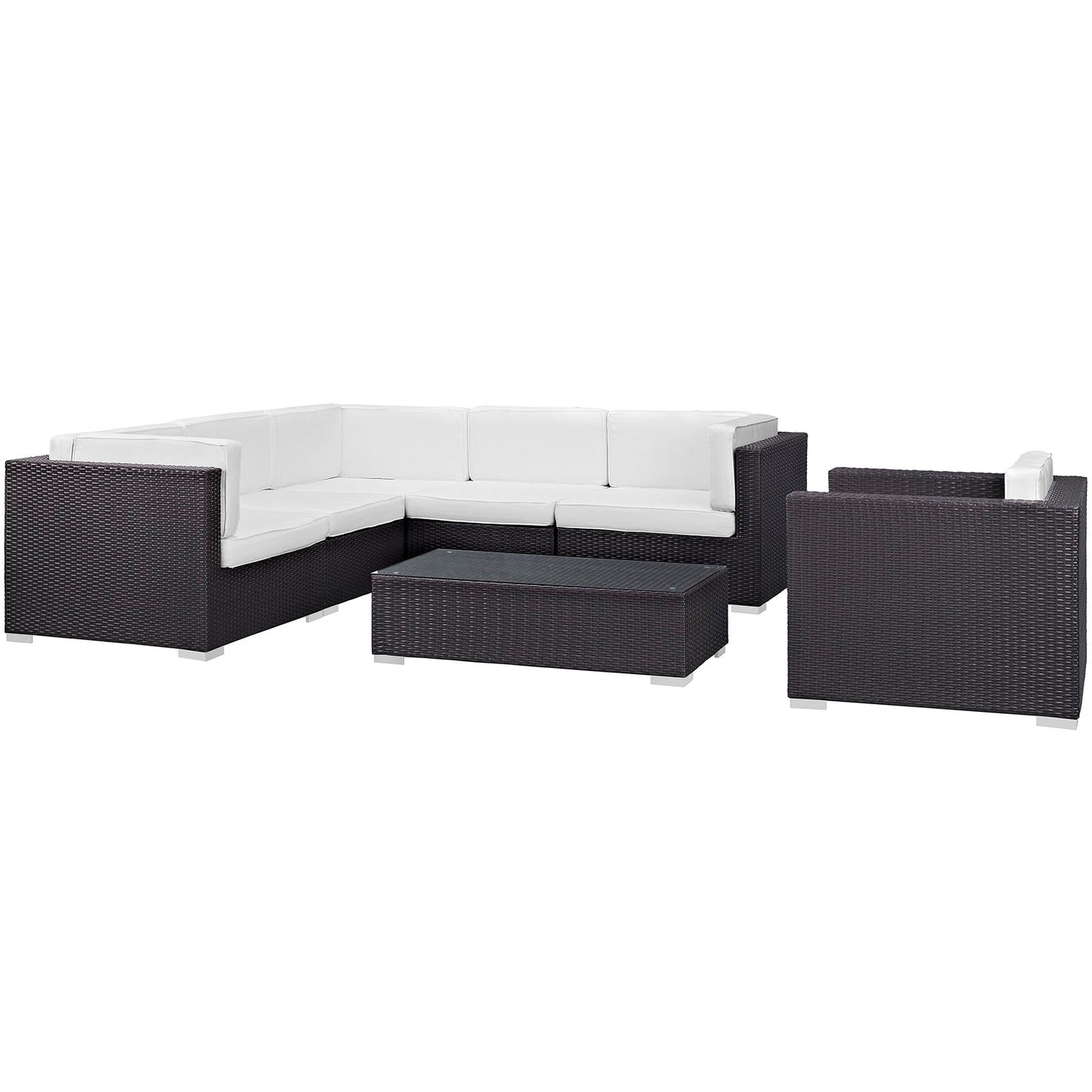 Modway Corona 7 Piece Outdoor Patio Sectional Set