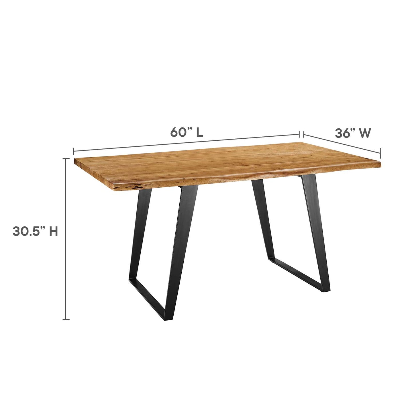 Astound 60" Live Edge Acacia Wood Dining Table By Modway - EEI-6067 | Dining Tables | Modishstore - 24