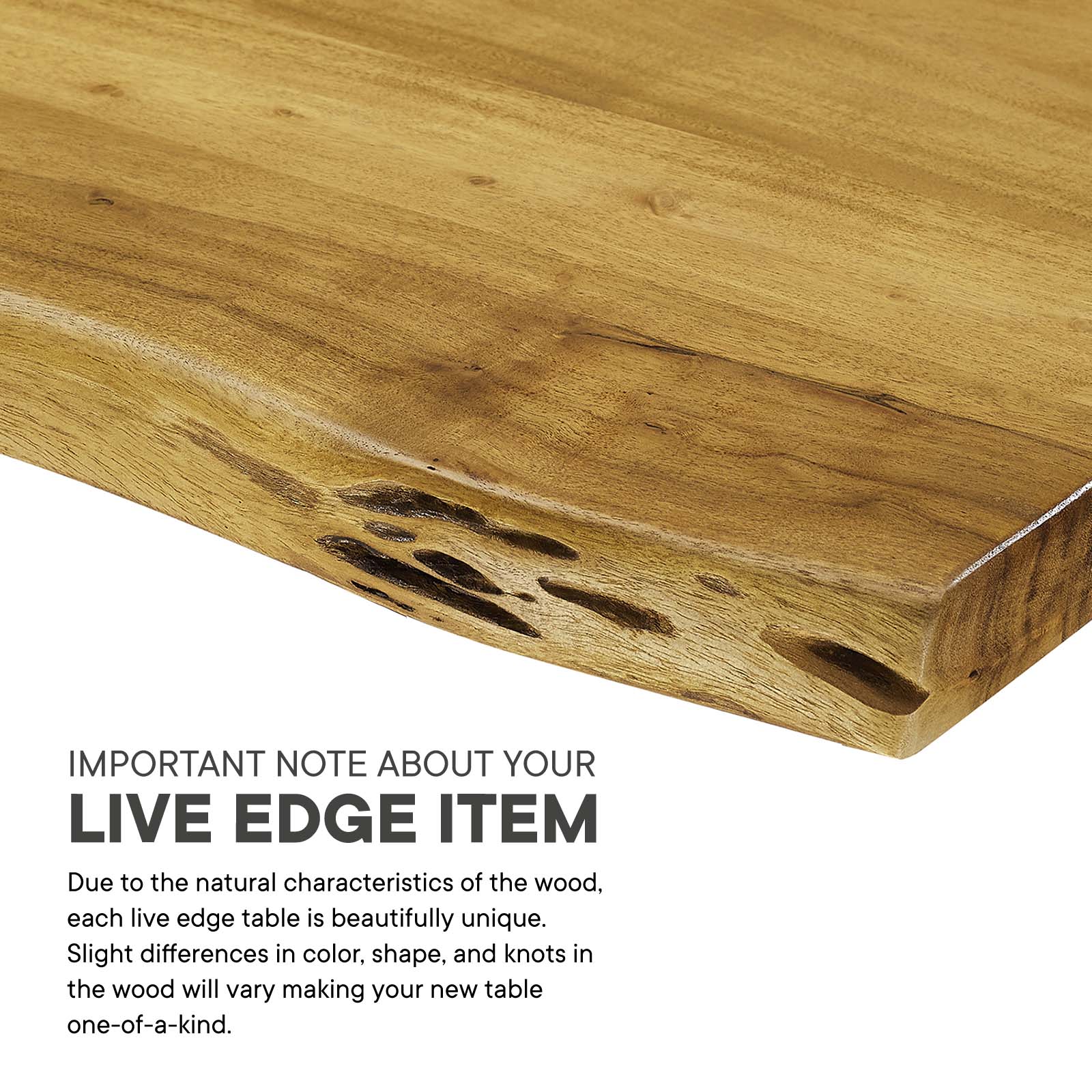 Viggo 74" Live Edge Acacia Wood Dining Table By Modway - EEI-6069 | Dining Tables | Modishstore - 25