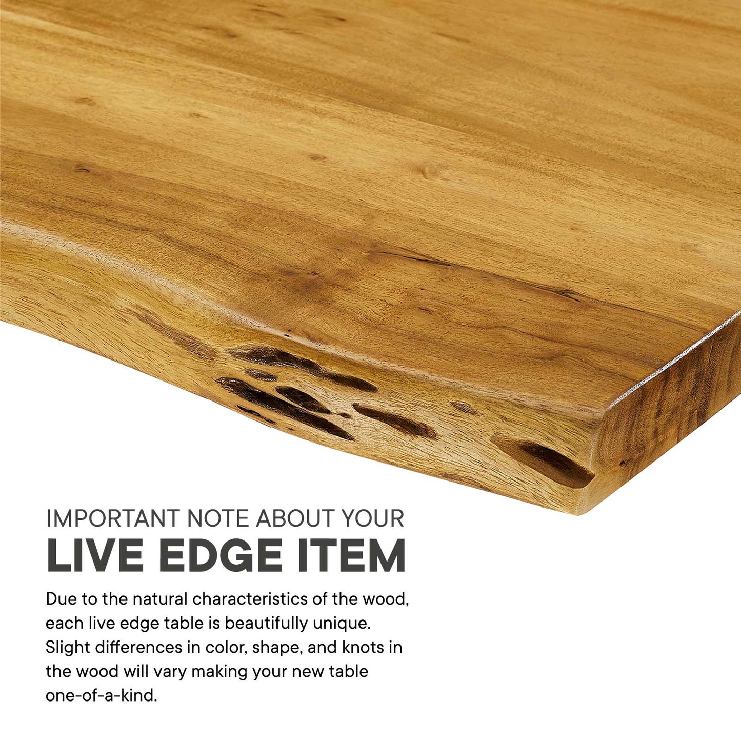 Ardor 74" Live Edge Acacia Wood Dining Table By Modway - EEI-6070 | Dining Tables | Modishstore - 30